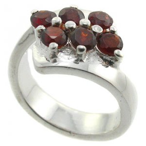 925  Sterling  Silver With Garnet CZ Ring size 9