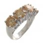 925 Sterling Silver Citrine CZ Ring size 6