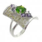 925 Sterling Silver With Multi Color Stone Ring size 7