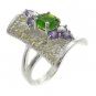 925 Sterling Silver With Multi Color Stone Ring size 8