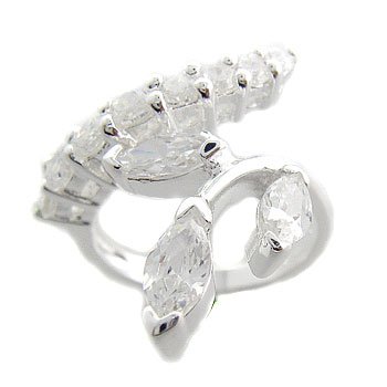 925 Sterling Silver With White CZ Ring size 7