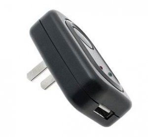 USB wall charger for MP3 MP4 connects via USB cable