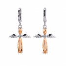 Beautiful 18K Gold Plated CZ Cubic Zirconia Earrings Angel Wings Free Shipping