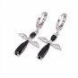 Beautiful 18K Gold Plated CZ Cubic Zirconia Earrings Angel Wings Free Shipping
