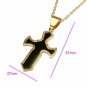 Beautiful 18K Gold Plated CZ Cubic Zirconia Necklace with black cross Free Shipping
