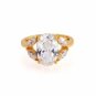 Beautiful 18K Gold Plated CZ Cubic Zirconia Ring Size 6 Free Shipping