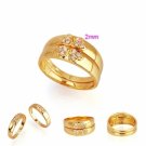 Beautiful 18K Gold Plated CZ Cubic Zirconia Ring set size 8 Free Shipping
