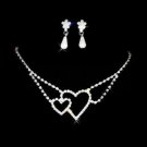 Free Shipping Alloy with Clear Swarovski Crystal Wedding Bridal Jewelry Set Necklace and Earrings
