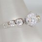 Free Shipping 925 Silver Engagement Ring with Created Diamond size 6 to 9