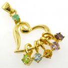 Free Shipping Gold plated 925 silver custom pendant with birthstones of loved ones