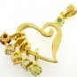 Free Shipping Gold plated 925 silver custom pendant with birthstones of loved ones