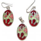 Free Shipping 925 Sterling Silver Pendant & Earring with Mother of pearl