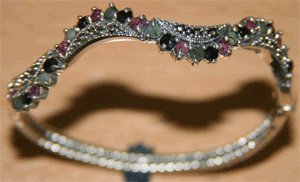 Free Shipping 925 silver bangle Genuine ruby,emarald  black sppahire