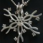 Free Shipping GENUINE Citrine STERLING 925 SILVER snowflake flower pendant