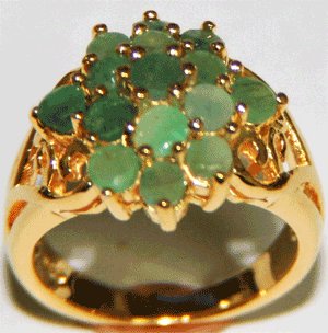 Free Shipping 925 Silver Ring With Genuine Emerald Stone