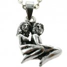 Free Shipping sterling silver twins zodiac pendant