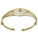 Free hipping 14K French Gold Plated 2 Micron  White CZ Bangle Costume Jewelry