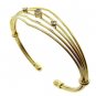 Free hipping 14K French Gold Plated 2 Micron White CZ Bangle Costume Jewelry