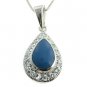 Free Shipping 925 Silver With Genuine Turquoise And Blue Sapphire CZ