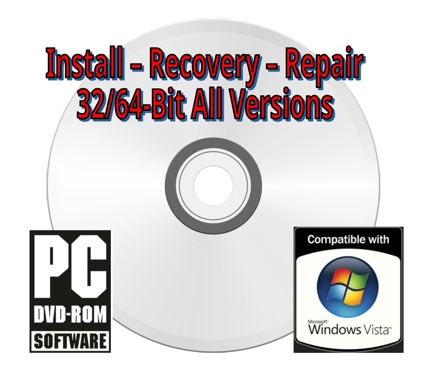 Bootable DVD Install/Recovery/Repair for Windows Vista All Versions 32/64-Bit