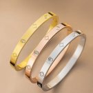 Women's Stainless-Steel Zirconium Embossed 18k Gold Plated Bracelet