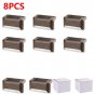 Brown Case Outdoor LED Solar Lamps - Step Lamp Garden Lights (Waterproof) - White Color Light