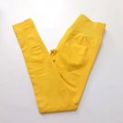 Women's Seamless Ribbed Leggings – Yoga, Gym, Workout Fitness Pants - Yellow