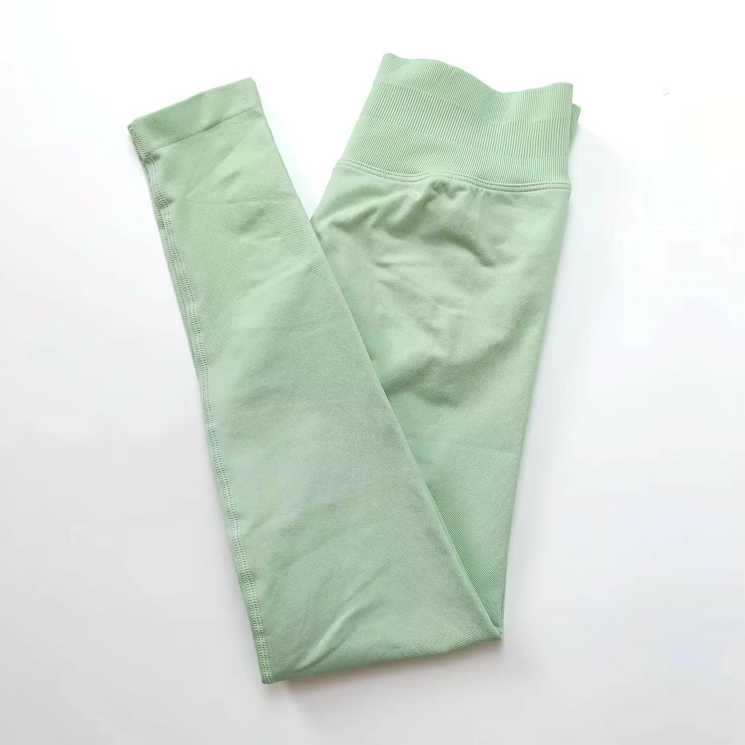 Women's Seamless Ribbed Leggings &acirc;�� Yoga, Gym, Workout Fitness Pants - Palm Green