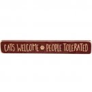 Cats Welcome, People Tolerated Engraved Block, 12"