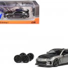 Subaru BRZ Varis Arising-1 RHD Gray Metallic with Carbon Hood and Extra Wheels 1/64 Diecast Model