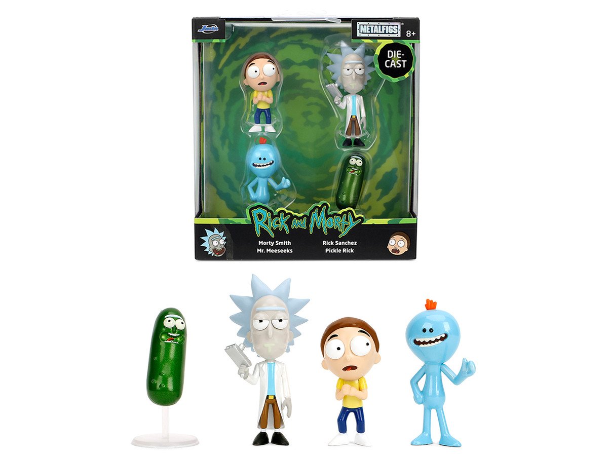 Set of 4 Diecast Figures "Rick and Morty" (2013-Current) TV Series "Metalfigs" Series Diecast Models