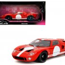Ford GT40 MK1 Red with White Stripes and Graphics 1/18 Diecast Model Ford GT40 MK1 Red with White Stripes and Graphics 1/18 Diecast Model