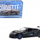 2025 Chevrolet Corvette C8 ZR1 Black with Blue Stripes 1/64 Diecast Model