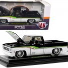 1973 Chevrolet Cheyenne Super 10 Pickup Truck Black and Bright White Stripes 1/24 Diecast