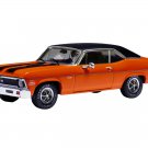 1971 Chevrolet Nova SS Orange with Black Stripes and Black Vinyl Top 1/43 Diecast Model