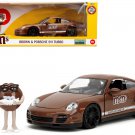 Porsche 911 Turbo Brown & M&M Figure  1/24 Diecast Model Car