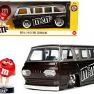 1965 Ford Econoline Bus Brown Metallic and Silver with Red M&M's Figurine 1/24 Diecast Model 1965 Ford Econoline Bus Brown Metallic and Silver with Red M&M's Figurine 1/24 Diecast Model