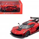 Koenigsegg Jesko Red Metallic with Black Stripes  1/64 Diecast