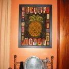 Hooked Rug - Framed - Pineapple