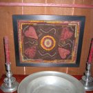 Hooked Rug - Framed -Hearts