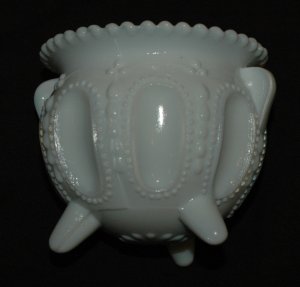 White Gypsy Pot - Toothpick holder - Boyd Glass Company