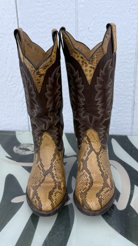 Vintage Pre Ban Python Bona Allen Boots 9d