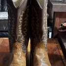 Vintage Bona Allen Smooth Ostrich Wingtip Cowboy Western Boots Brown Size 9 D