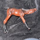 Vintage Hartland Nursing Foal Glossy Hard Plastic Horse 2.5" tall Dark Brown Bay