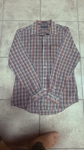 Vintage Saturdays  Button Down Mens medium Long sleeved Shirt Brown Plaid