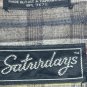 Vintage Saturdays  Button Down Mens medium Long sleeved Shirt Brown Plaid