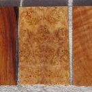 3 Sets Koa Maple Burl Curly Raintree Knife Scales Lot #1003 Easy Grow