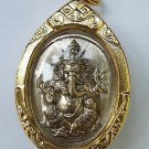 Lord Ganesh Pendant Elephant Hindu God Om Jewelry Gold Micron Case Thai Amulet