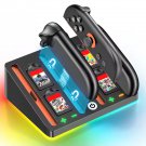 Switch 2 Joycon Charging Dock with 9 RGB Light Modes & 4 Game Card Slots