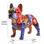 Pop Art French Bulldog, Graffiti Style Resin Statue Decoration Pop Art Hydro Dip